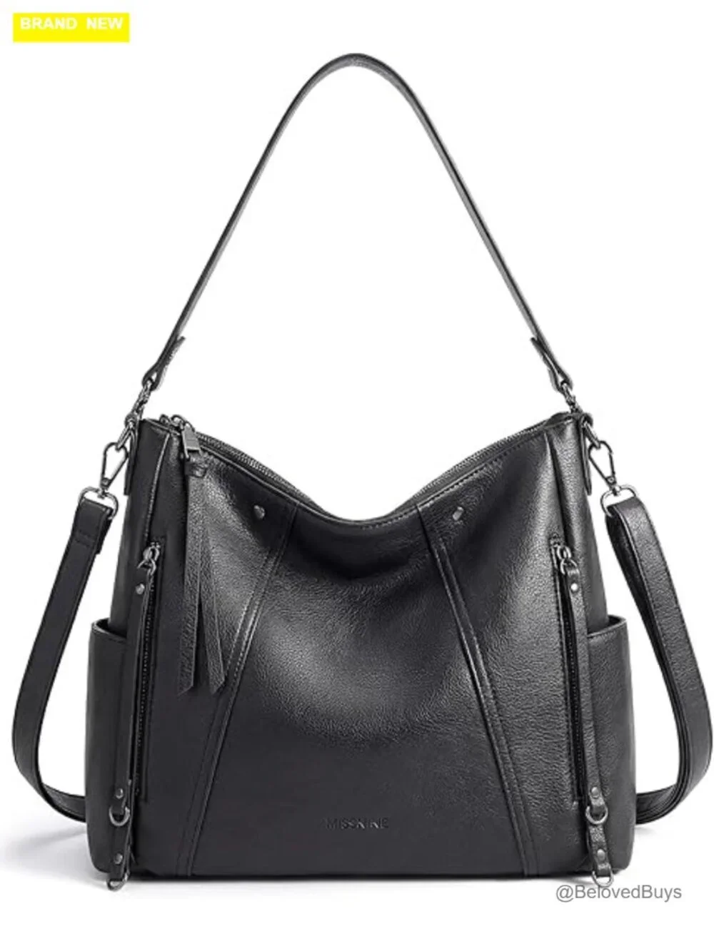 Vegan Leather Hobo Bag Crossbody Purse with Multiple Pockets